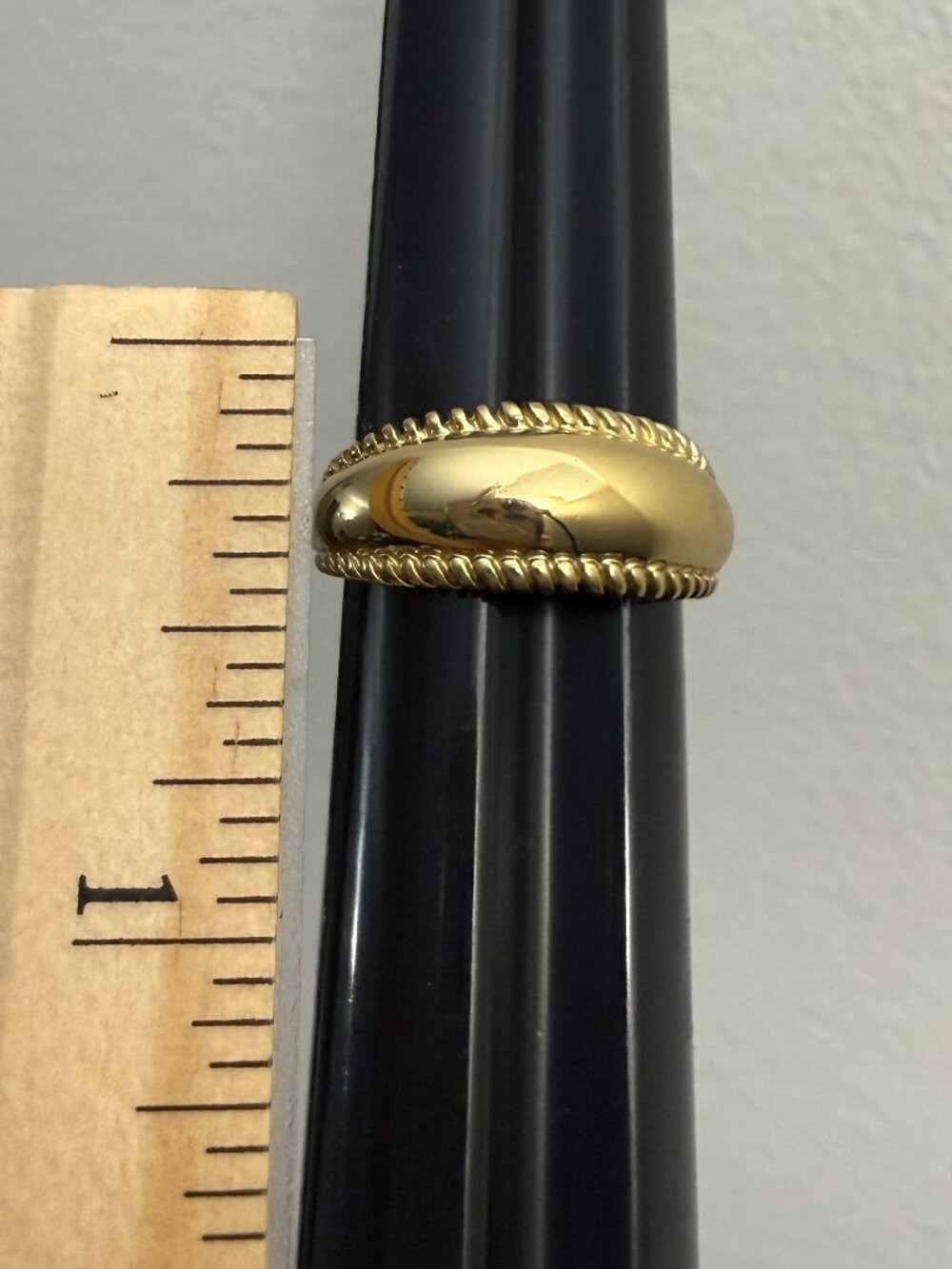 Authentic Carolyn Pollack Relios Solid Brass Domed Rope Edge Band Ring - Picture 13 of 16